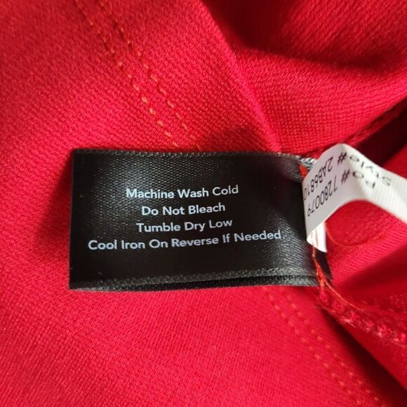 Boston Proper Dress Off Shoulder 3/4 Sleeve Tea Length Fit & Flare Stretch Red M - Picture 11 of 12